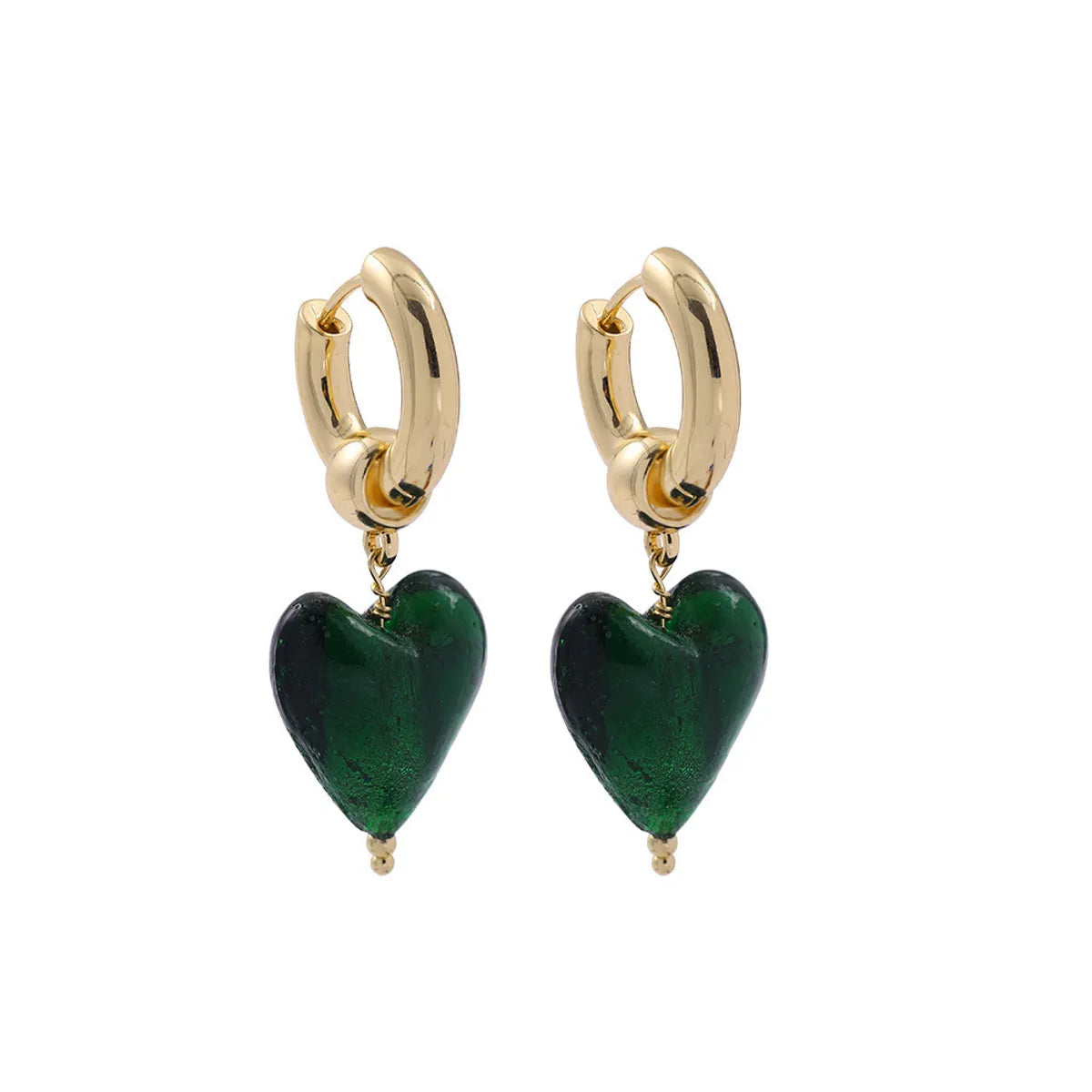 Simple Style Heart Shape Alloy Acetic Acid Sheets Women'S Drop Earrings