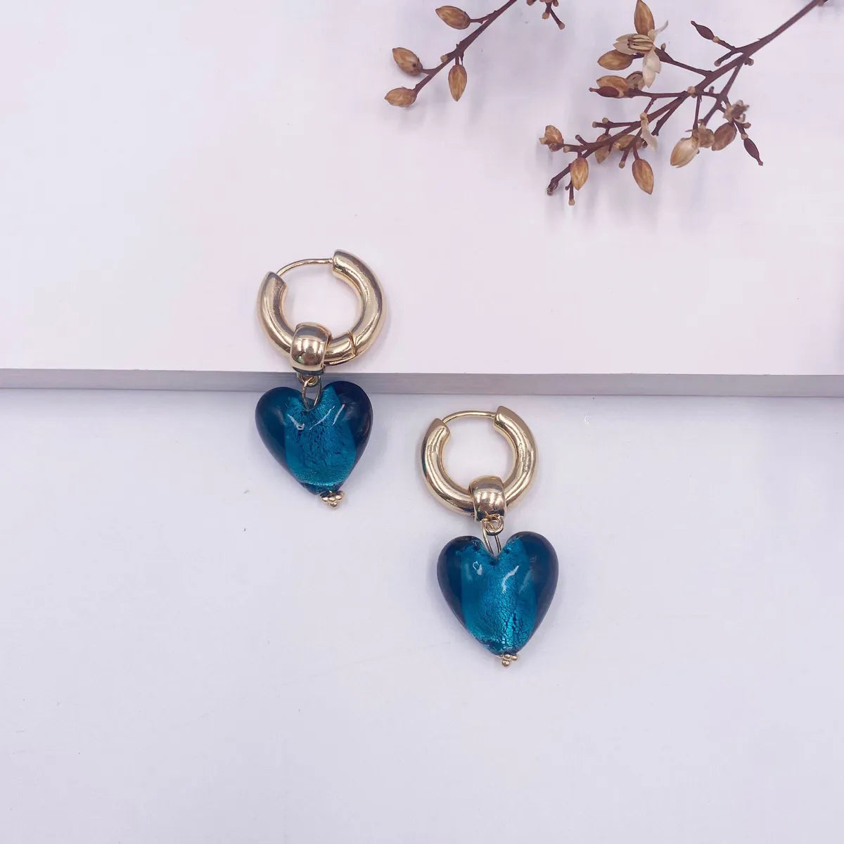 Simple Style Heart Shape Alloy Acetic Acid Sheets Women'S Drop Earrings