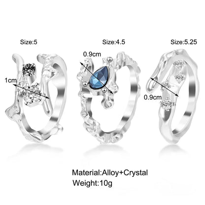 Simple Style Heart Shape Alloy Artificial Crystal Unisex Open Ring 1 Piece