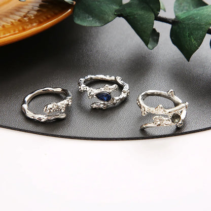 Simple Style Heart Shape Alloy Artificial Crystal Unisex Open Ring 1 Piece