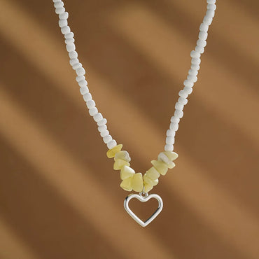 Simple Style Heart Shape Alloy Beaded Women's Necklace