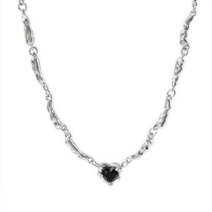 Simple Style Heart Shape Alloy Chain Women's Pendant Necklace