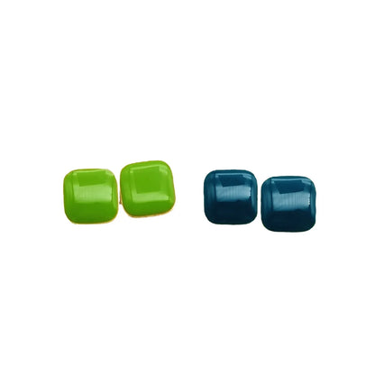 Simple Style Heart Shape Alloy Enamel Ear Studs