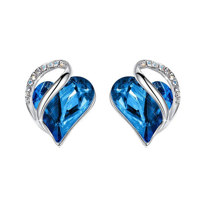 Simple Style Heart Shape Alloy Heart Plating Artificial Gemstones Women'S Ear Studs