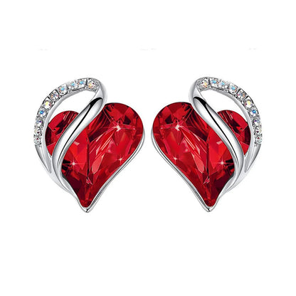 Simple Style Heart Shape Alloy Heart Plating Artificial Gemstones Women'S Ear Studs