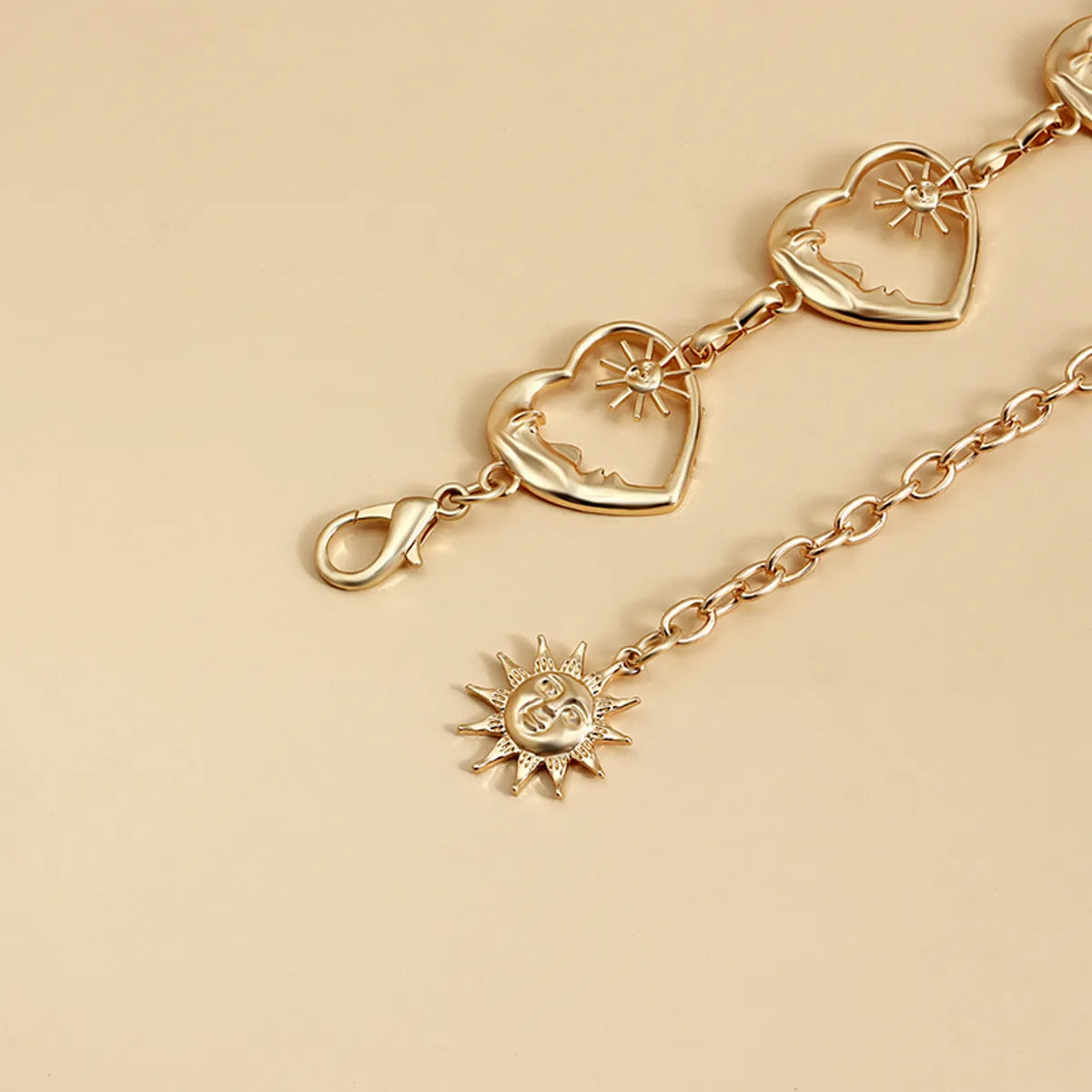 Simple Style Heart Shape Alloy Hollow Out Gold Plated Silver Plated Women's Waist Chain