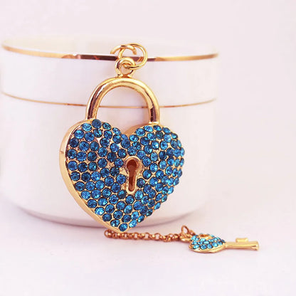 Simple Style Heart Shape Alloy Inlay Rhinestones Women'S Keychain