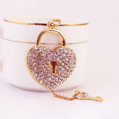 Simple Style Heart Shape Alloy Inlay Rhinestones Women'S Keychain