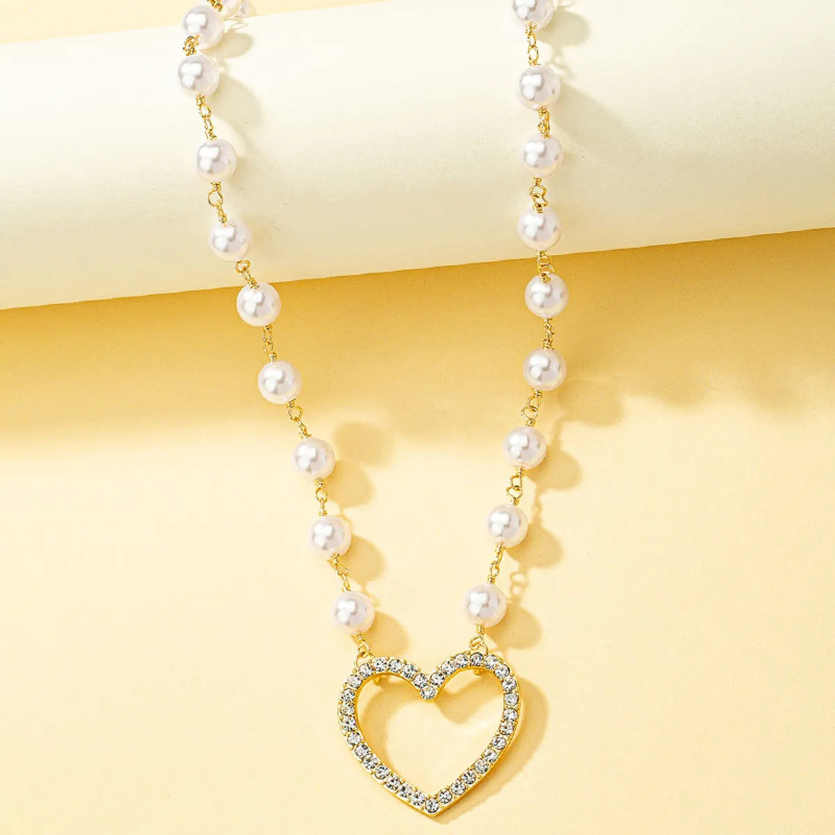 Simple Style Heart Shape Alloy Patchwork Pendant Necklace