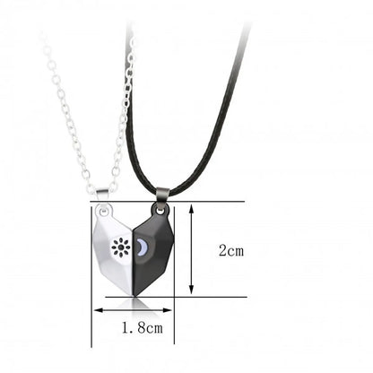 Simple Style Heart Shape Alloy Plating Couple Pendant Necklace