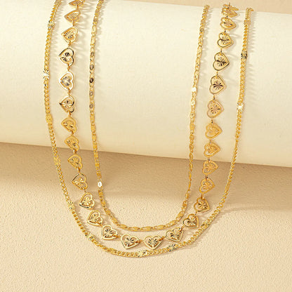 Simple Style Heart Shape Alloy Plating Gold Plated Women's Necklace