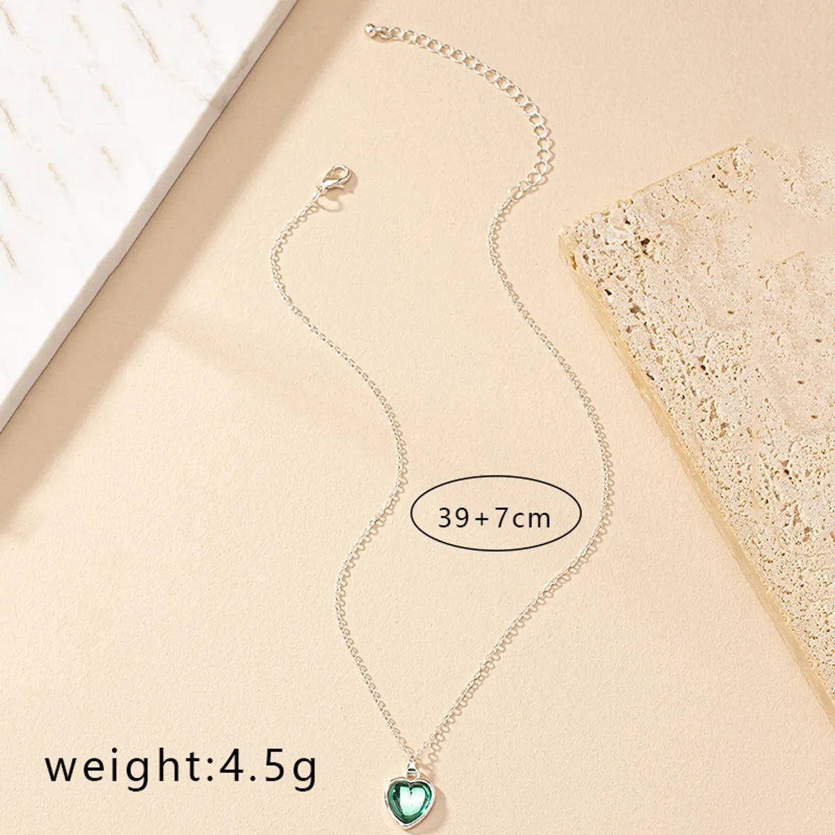 Simple Style Heart Shape Alloy Plating Inlay Gem Women's Pendant Necklace