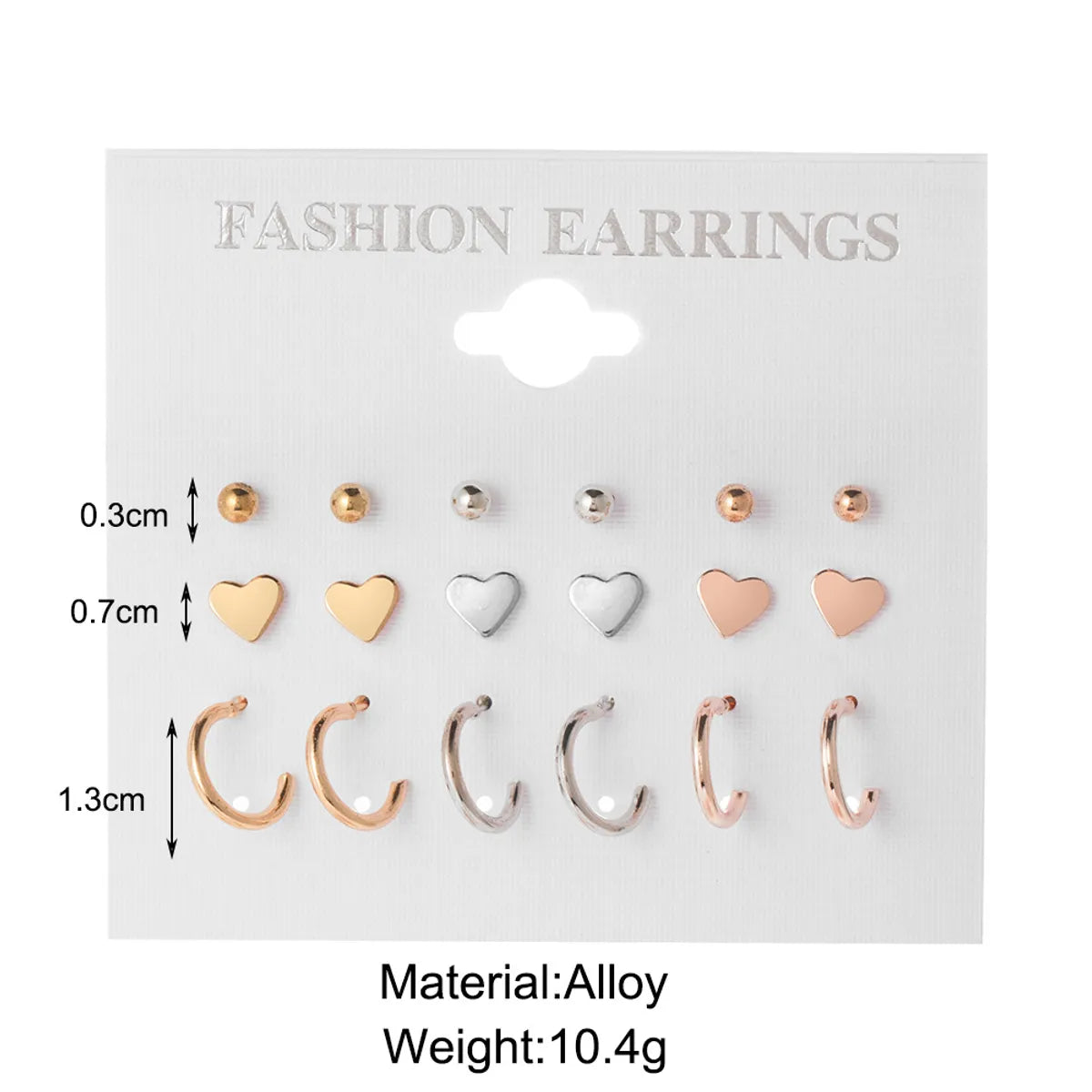 Simple Style Heart Shape Alloy Plating Rhinestones Earrings Ear Studs