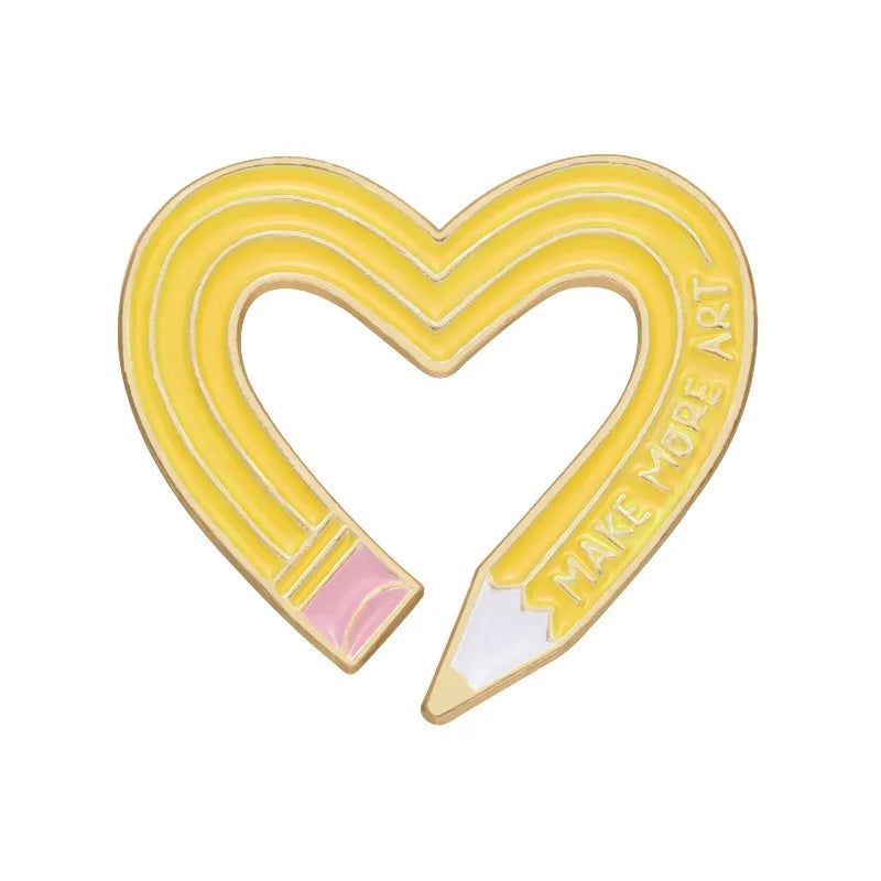 Simple Style Heart Shape Alloy Plating Unisex Brooches