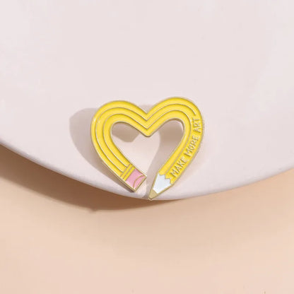 Simple Style Heart Shape Alloy Plating Unisex Brooches