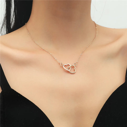 Simple Style Heart Shape Alloy Plating White Gold Plated Gold Plated Women's Pendant Necklace