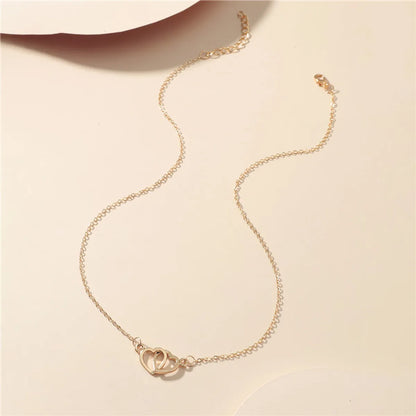 Simple Style Heart Shape Alloy Plating White Gold Plated Gold Plated Women's Pendant Necklace