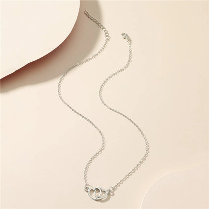 Simple Style Heart Shape Alloy Plating White Gold Plated Gold Plated Women's Pendant Necklace