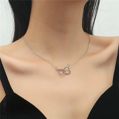 Simple Style Heart Shape Alloy Plating White Gold Plated Gold Plated Women's Pendant Necklace