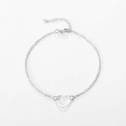 Simple Style Heart Shape Alloy Plating Women'S Bracelets