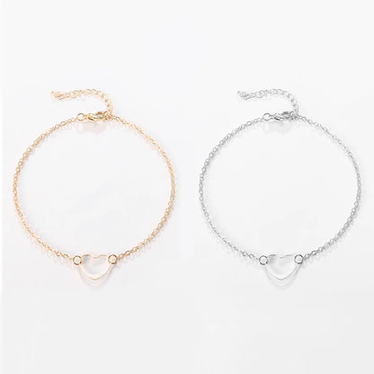 Simple Style Heart Shape Alloy Plating Women'S Bracelets