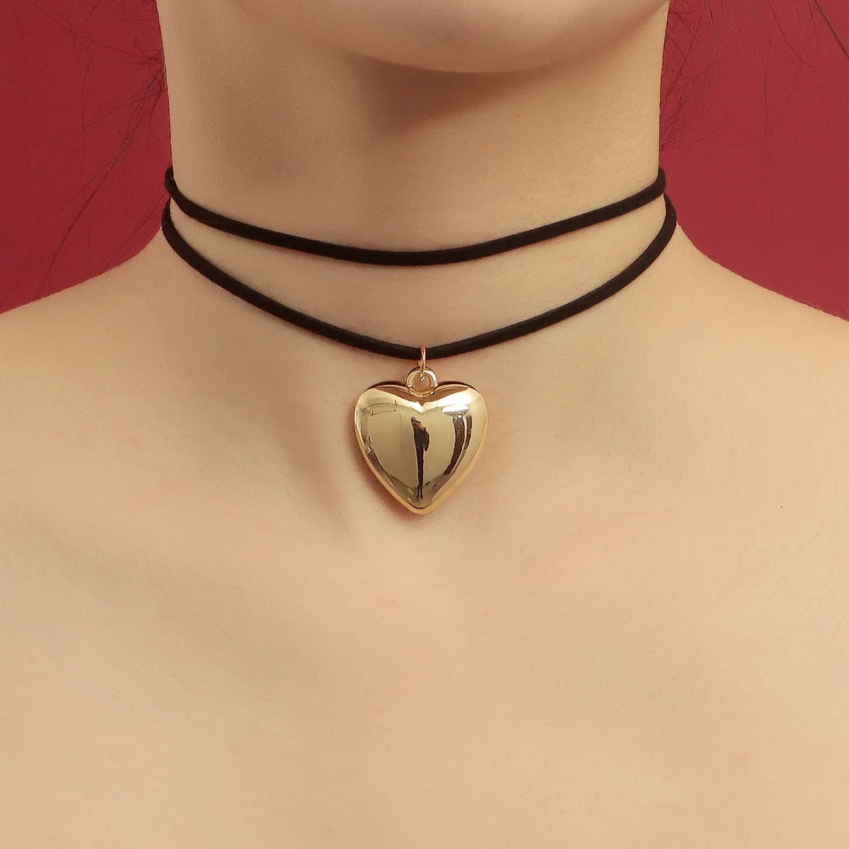 Simple Style Heart Shape Alloy Plating Women's Choker