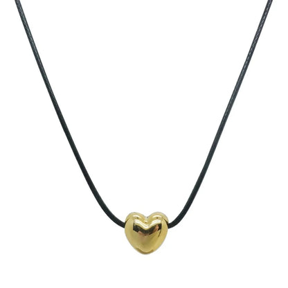 Simple Style Heart Shape Alloy Plating Women's Pendant Necklace