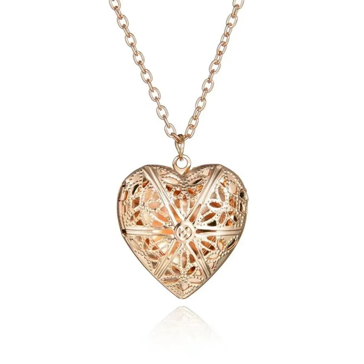 Simple Style Heart Shape Alloy Plating Women's Pendant Necklace