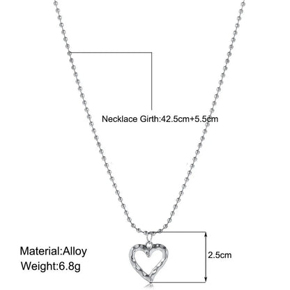 Simple Style Heart Shape Alloy Plating Women'S Pendant Necklace