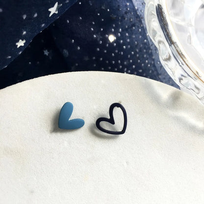 Simple Style Heart Shape Alloy Stoving Varnish Ear Studs