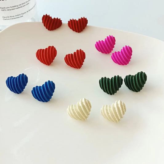 Simple Style Heart Shape Alloy Stoving Varnish Ear Studs