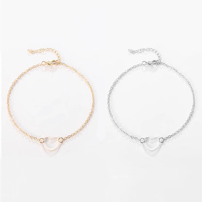 Simple Style Heart Shape Alloy Women's Bracelets