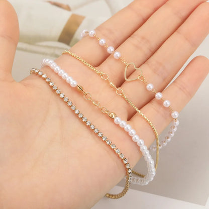 Simple Style Heart Shape Alloy Women'S Bracelets