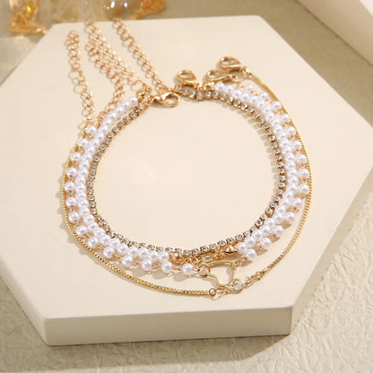 Simple Style Heart Shape Alloy Women'S Bracelets