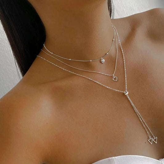 Simple Style Heart Shape Alloy Women'S Necklace