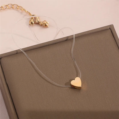 Simple Style Heart Shape Alloy Women'S Pendant Necklace