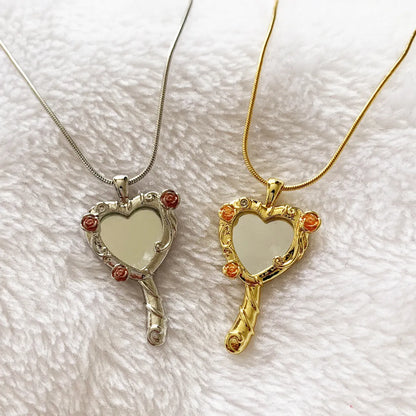 Simple Style Heart Shape Alloy Zinc Alloy Plating Gold Plated Women's Pendant Necklace