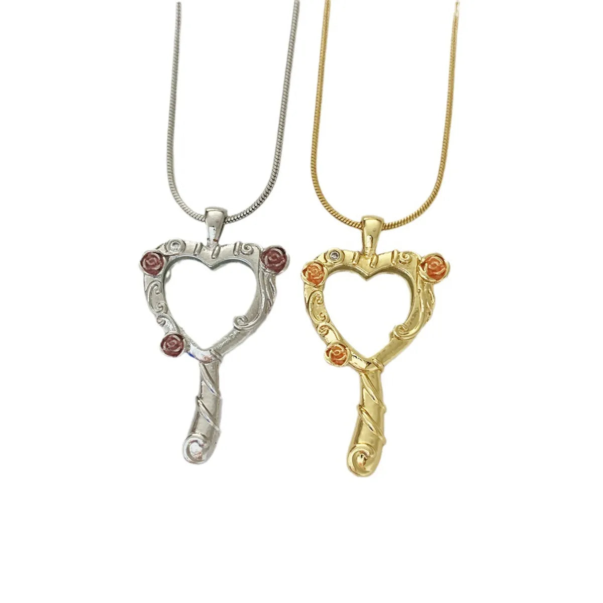 Simple Style Heart Shape Alloy Zinc Alloy Plating Gold Plated Women's Pendant Necklace