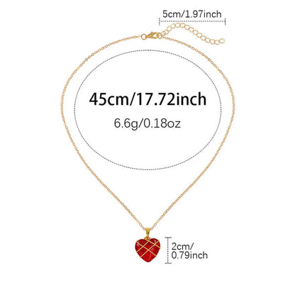 Simple Style Heart Shape Artificial Crystal Alloy Patchwork Women'S Pendant Necklace