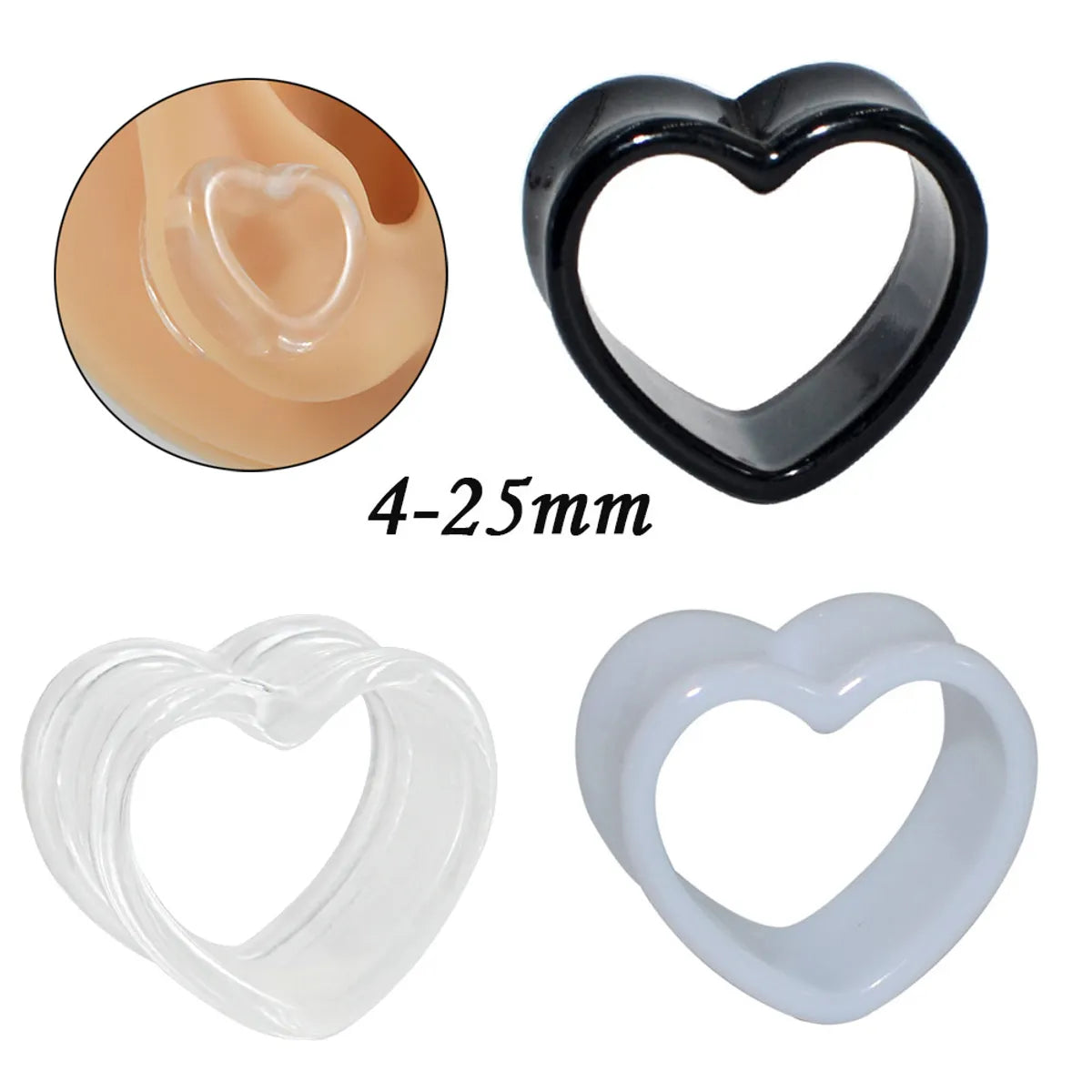 Simple Style Heart Shape Arylic Auricle 1 Pair