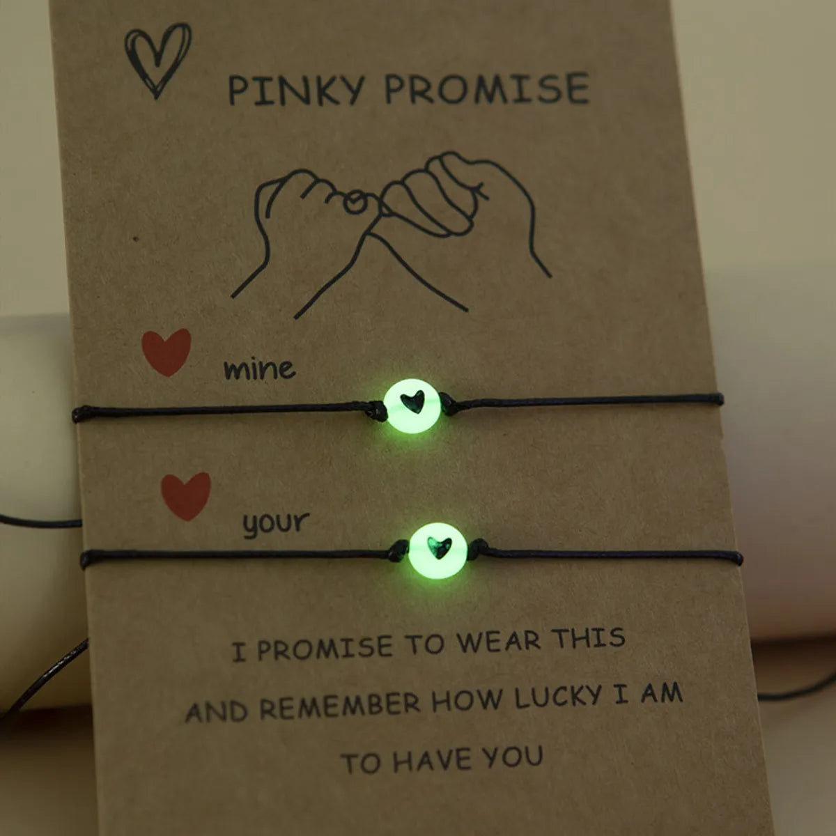 Simple Style Heart Shape Arylic Luminous Couple Bracelets