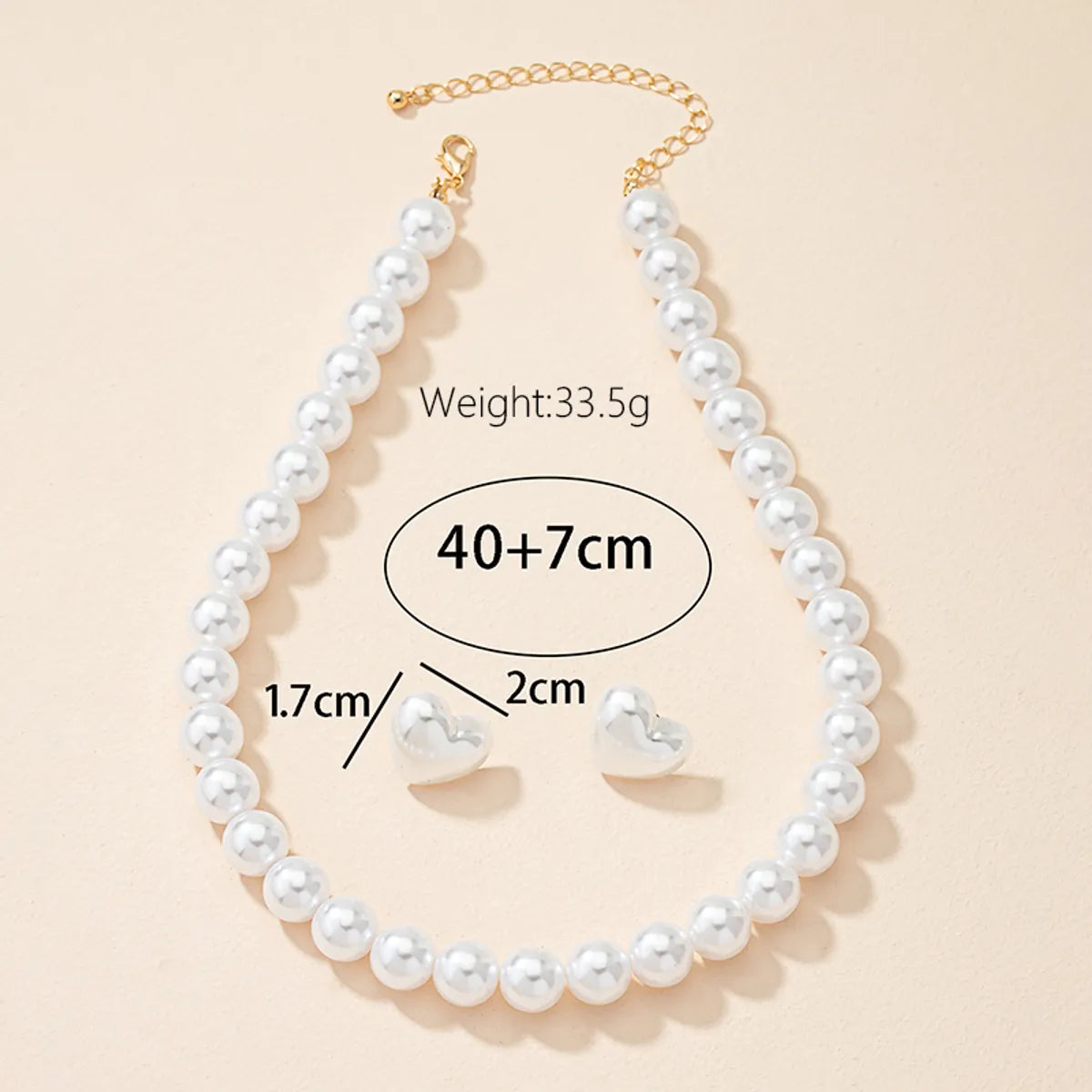 Simple Style Heart Shape Arylic Women's Jewelry Set