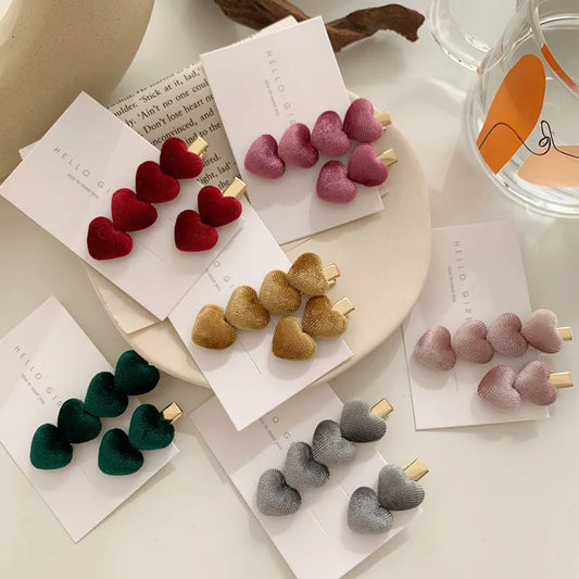 Simple Style Heart Shape Cloth Hair Clip