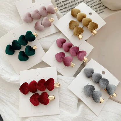 Simple Style Heart Shape Cloth Hair Clip