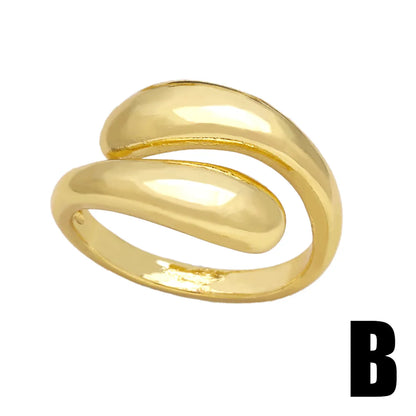 Simple Style Heart Shape Copper 18k Gold Plated Rings In Bulk