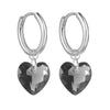 Simple Style Heart Shape Copper Drop Earrings Plating Artificial Crystal Copper Earrings