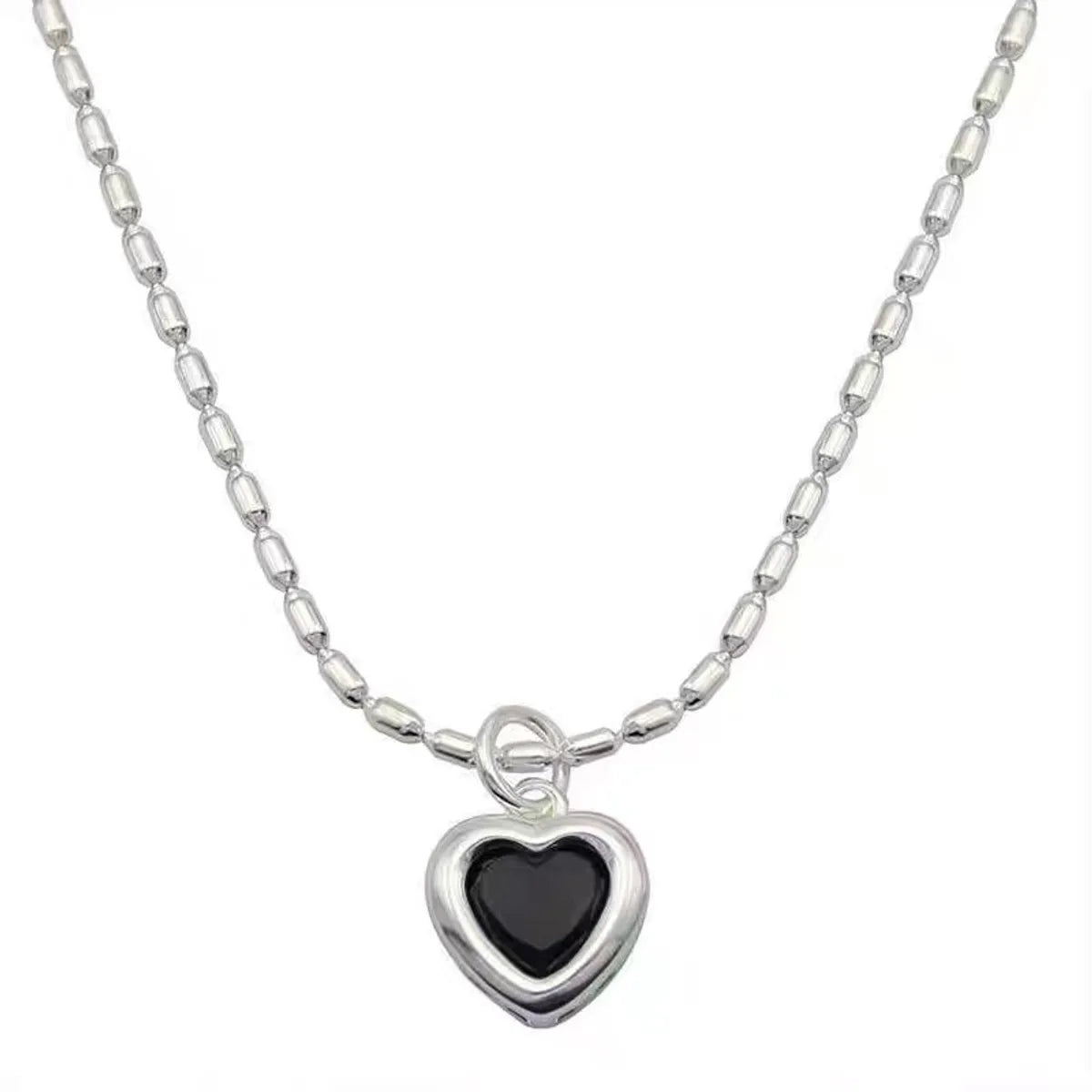 Simple Style Heart Shape Copper Necklace Plating Glass Stainless Steel Necklaces