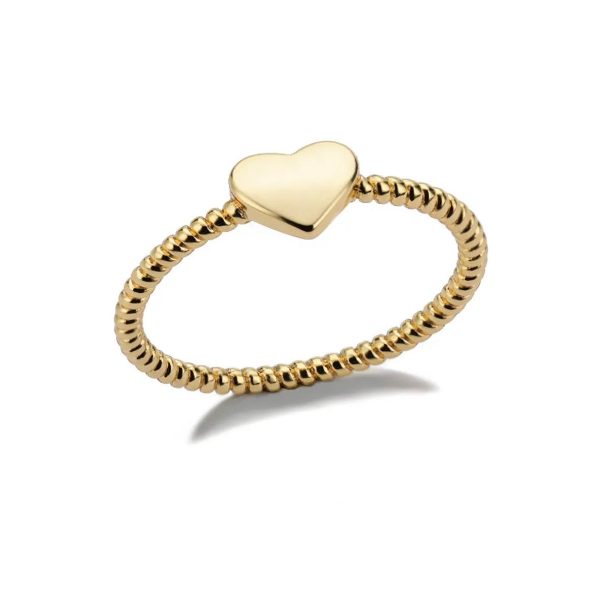 Simple Style Heart Shape Copper Plating Gold Plated Rings