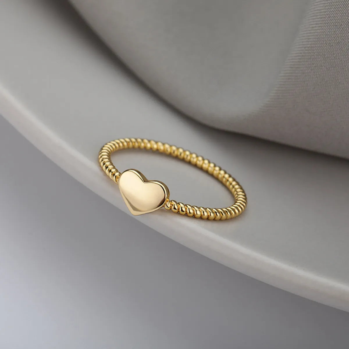 Simple Style Heart Shape Copper Plating Gold Plated Rings