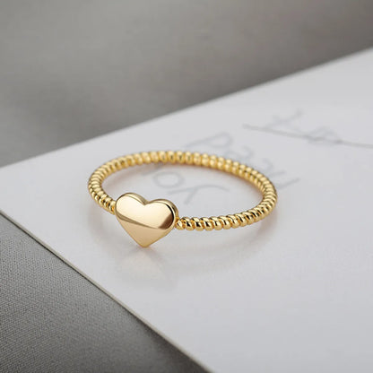 Simple Style Heart Shape Copper Plating Gold Plated Rings